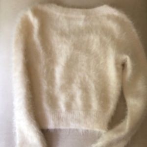 American Apparel Tops - American Apparel White Fuzzy Crop Top American Apparel Tops - American Apparel White Fuzzy Crop Top